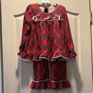 Plaid Ruffle Kids Pajama Set